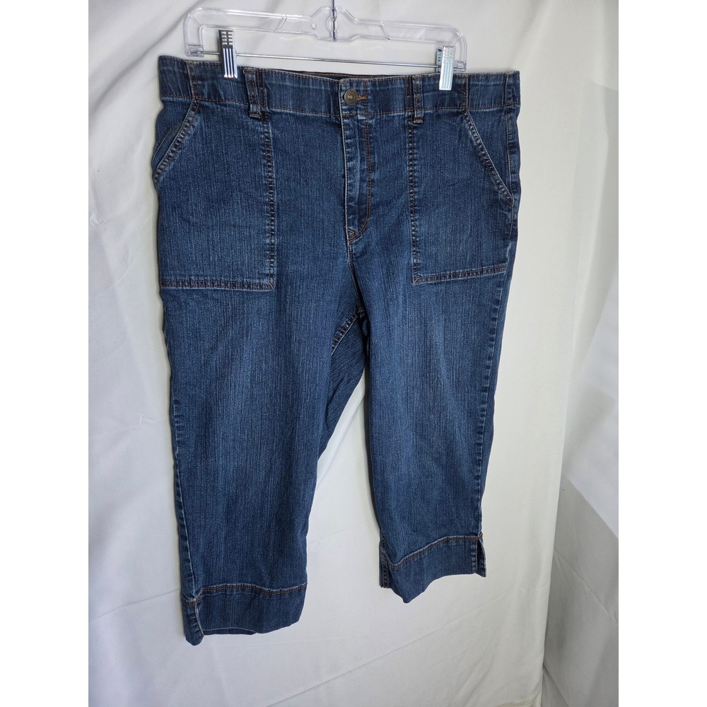 Gloria Vanderbilt Capri Jeans Womens  Blue Dark Wash Relaxed Mid Capri